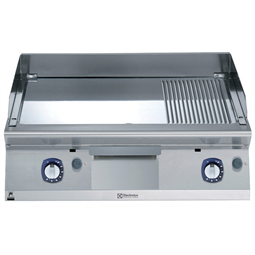 Modular Cooking Range Line700XP 800mm Gas Fry Top, Smooth and Ribbed Polished Chrome Plate