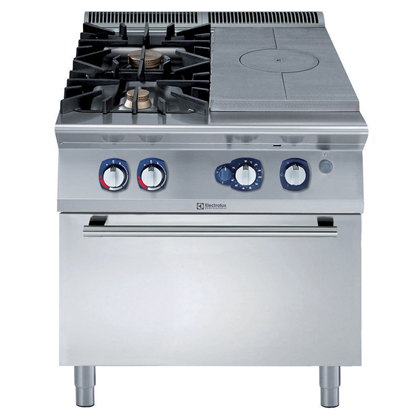 Modular Cooking Range Line900XP Gas Solid Top on Gas Oven with 2 Burners with 3mm worktop and electric ignition